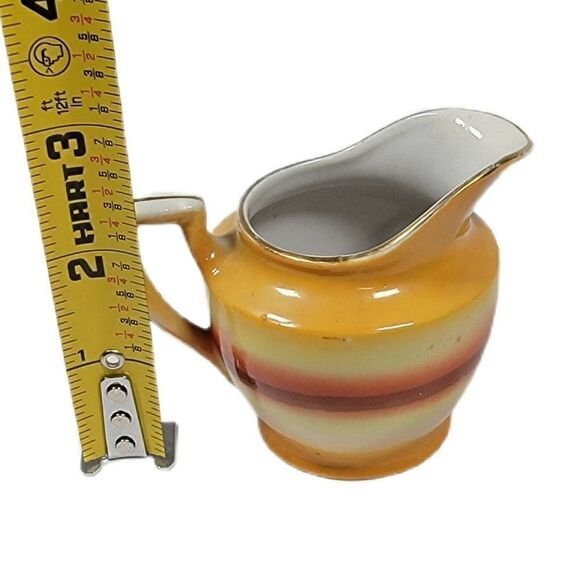 Noritake Mini Creamer Swan Lake Pattern Vintage Hand-Painted Orange Windmill - Picture 5 of 5